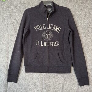 Polo Jeans Ralph Lauren Sweatshirt Jacket Mens Medium Y2K Preppy Mock Zip Up‎